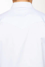 Men's Western Solid Twill Shirt-AC108L-WHITE - Image 4