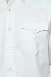 Men's Western Solid Twill Shirt-AC108L-WHITE - Image 5