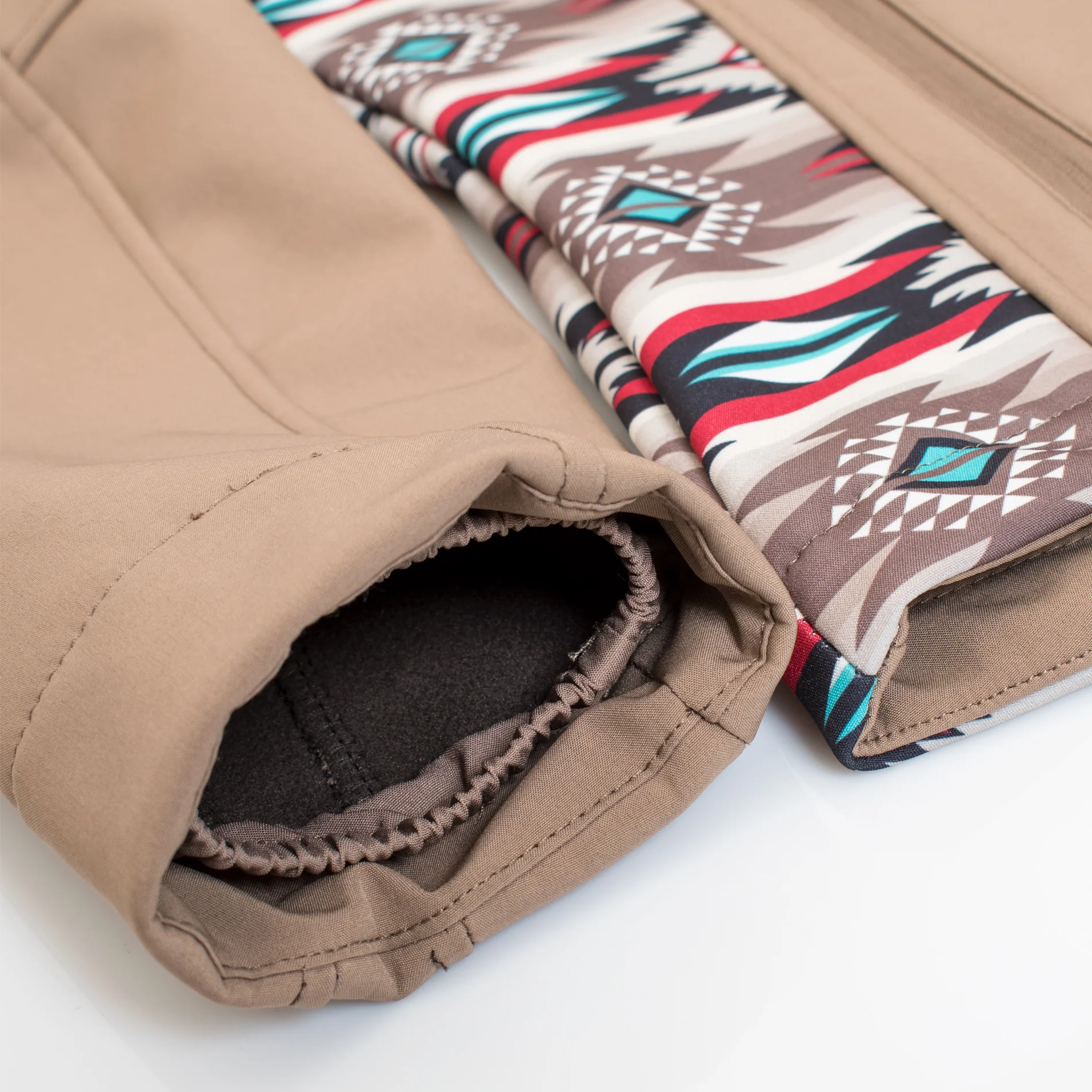 Women's Western Aztec Print Jacket -LJ650EMB-AZ-KHAKI-BROWN - Image 5