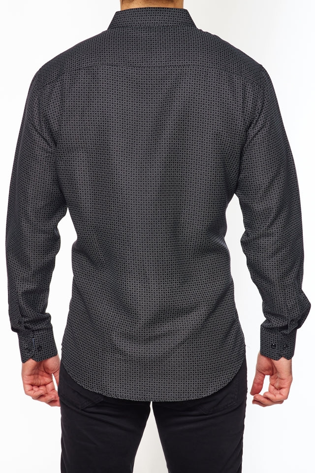 Mens Long Sleeve Printed Casual Button-Down Shirts HLS2004-121 - Image 3