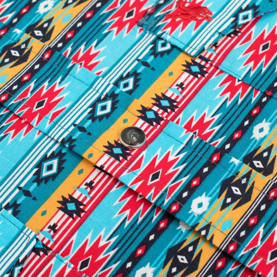 Men's Western Pearl Snap Aztec Print Shirt - PS100L-182 - Image 3