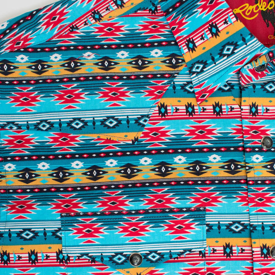 Men's Western Pearl Snap Aztec Print Shirt - PS100L-182 - Image 5