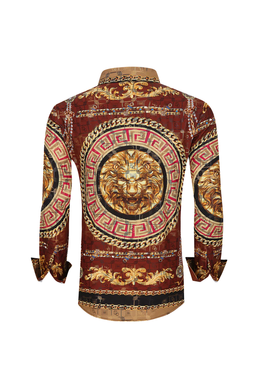 Mens Luxury Brand Printed Silk Like Shirts-HLS2002L-503 - Image 2