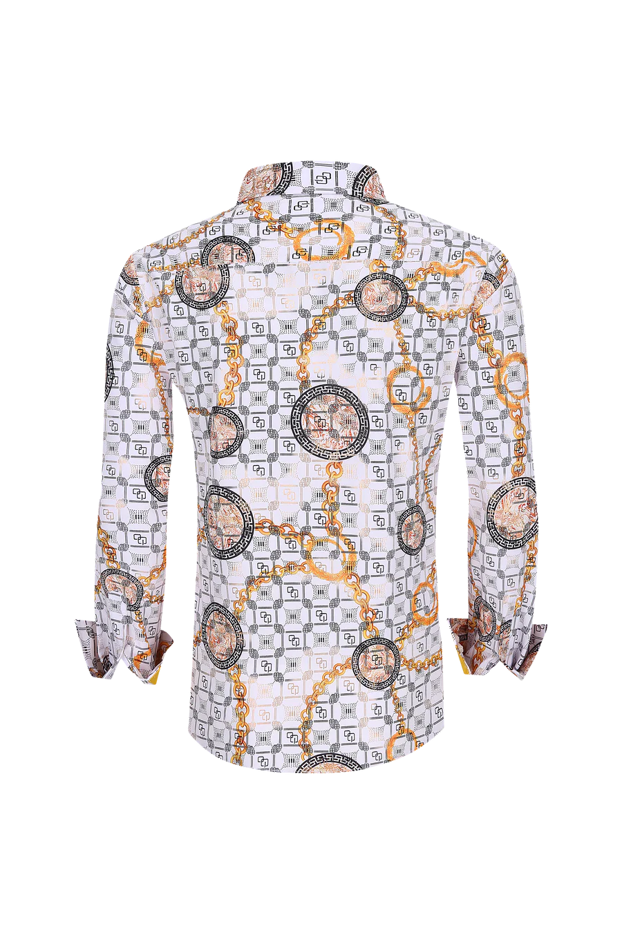 Mens Luxury Brand Printed Silk Like Shirts-HLS2002L-506 - Image 2