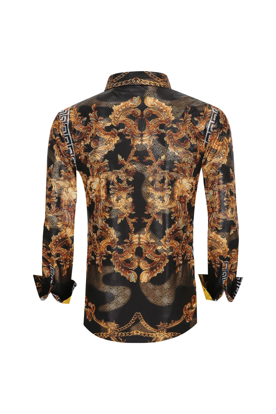 Mens Luxury Brand Printed Silk Like Shirts-HLS2002L-510