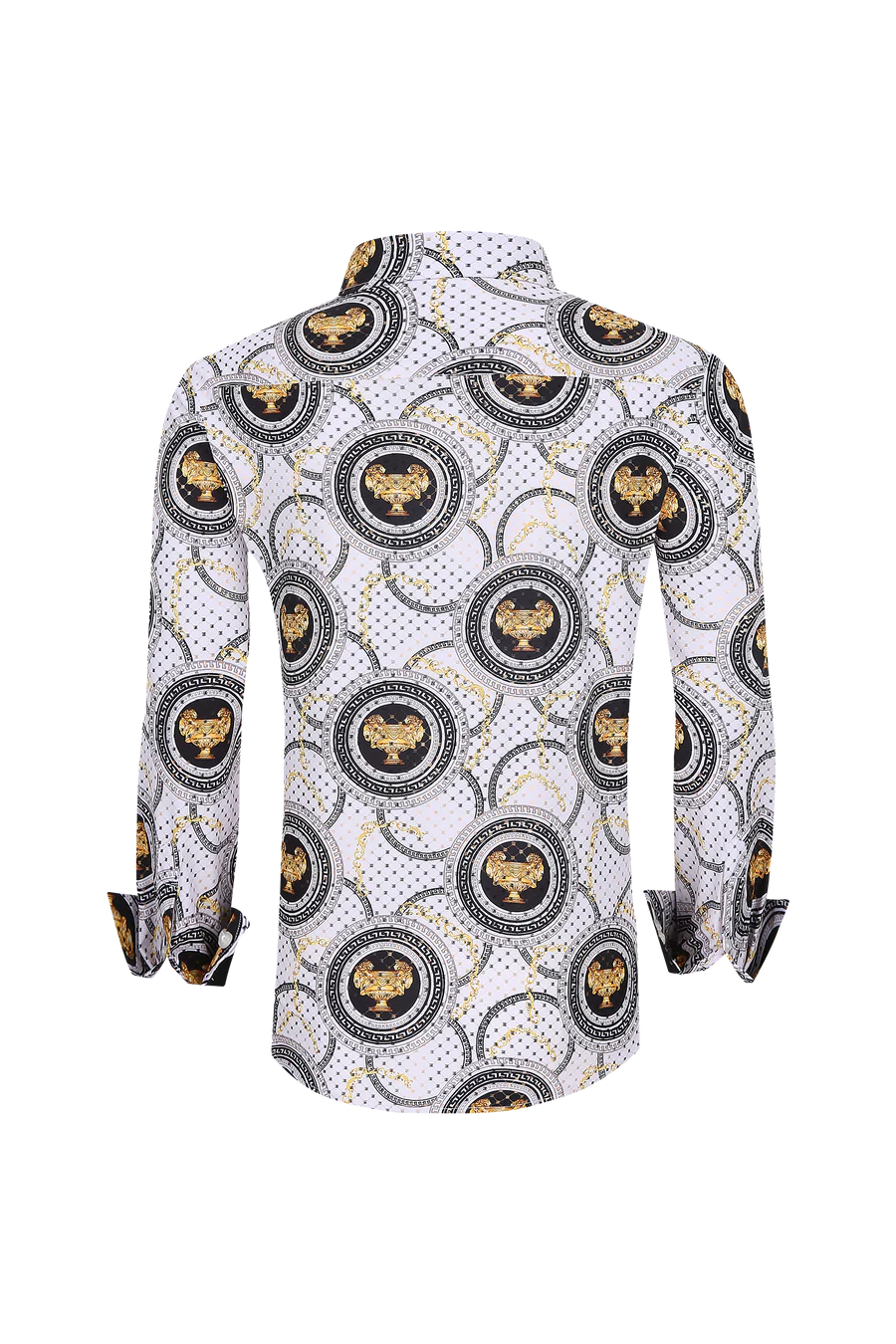 Mens Luxury Brand Printed Silk Like Shirts-HLS2002L-512 - Image 2
