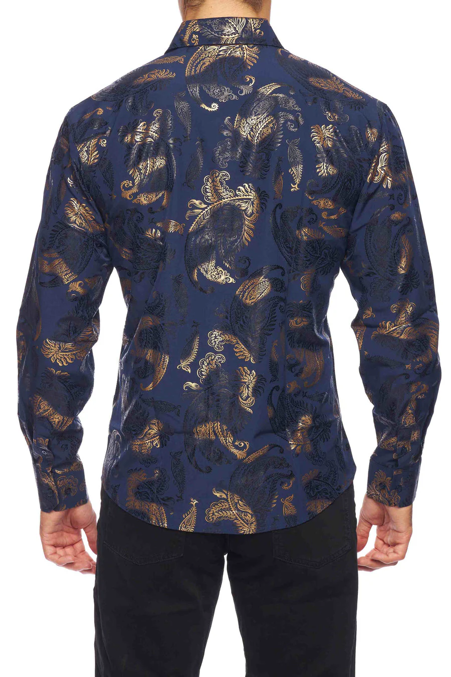 Mens Luxury Brand Printed Silk Like Shirts-HLS2002L-528 - Image 3