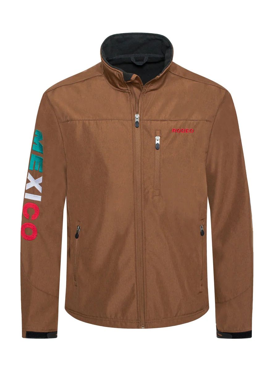 Men's Soft Shell Bonded Jacket With Embroidery-NJ650EMB-MHL-COGNAC