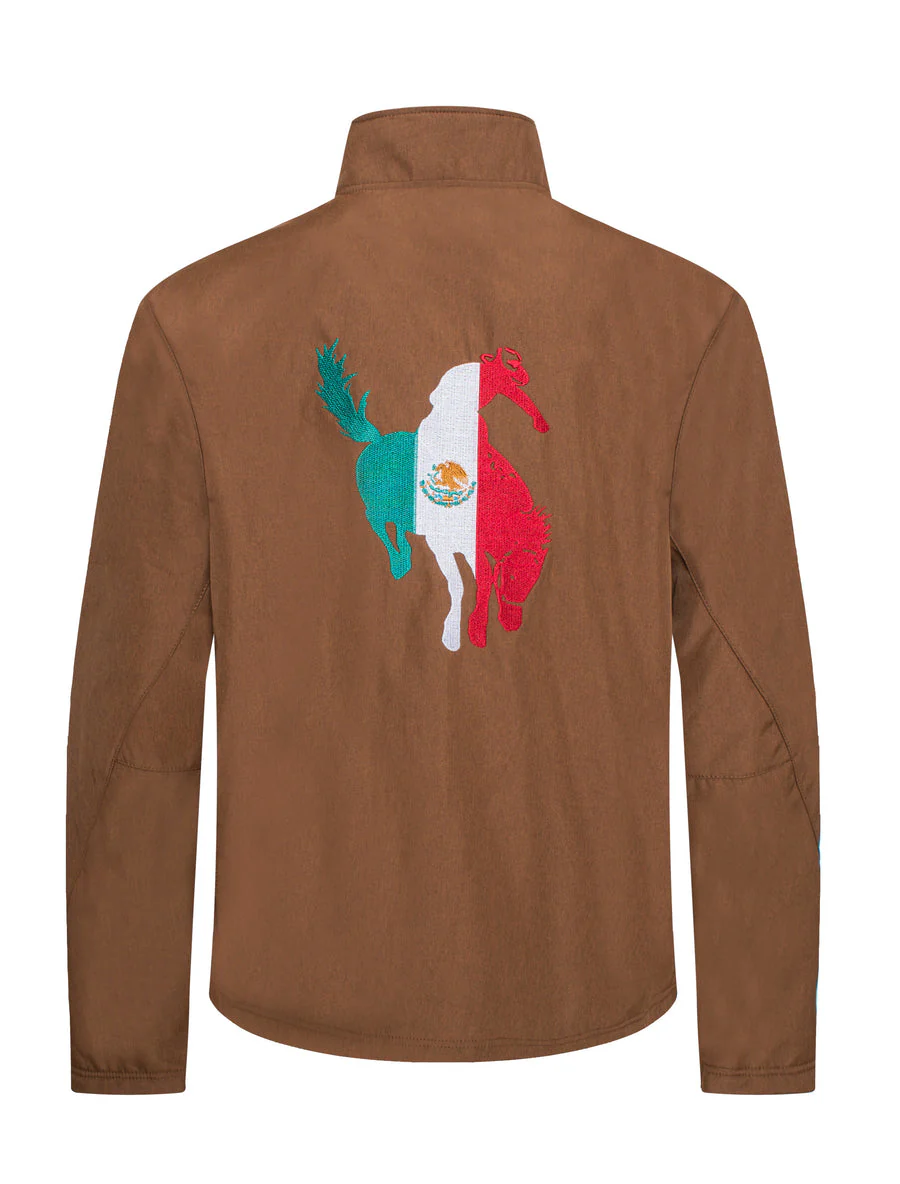 Men's Soft Shell Bonded Jacket With Embroidery-NJ650EMB-MHL-COGNAC - Image 2