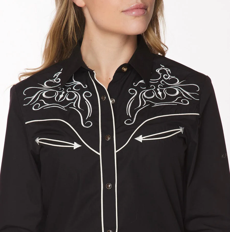 Women’s Western Embroidered Shirts-LS500-502 - Image 3