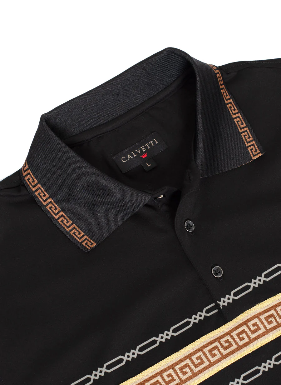 MEN'S COTTON/POLY FANCY POLO SHIRTS-CS200-206 - Image 2