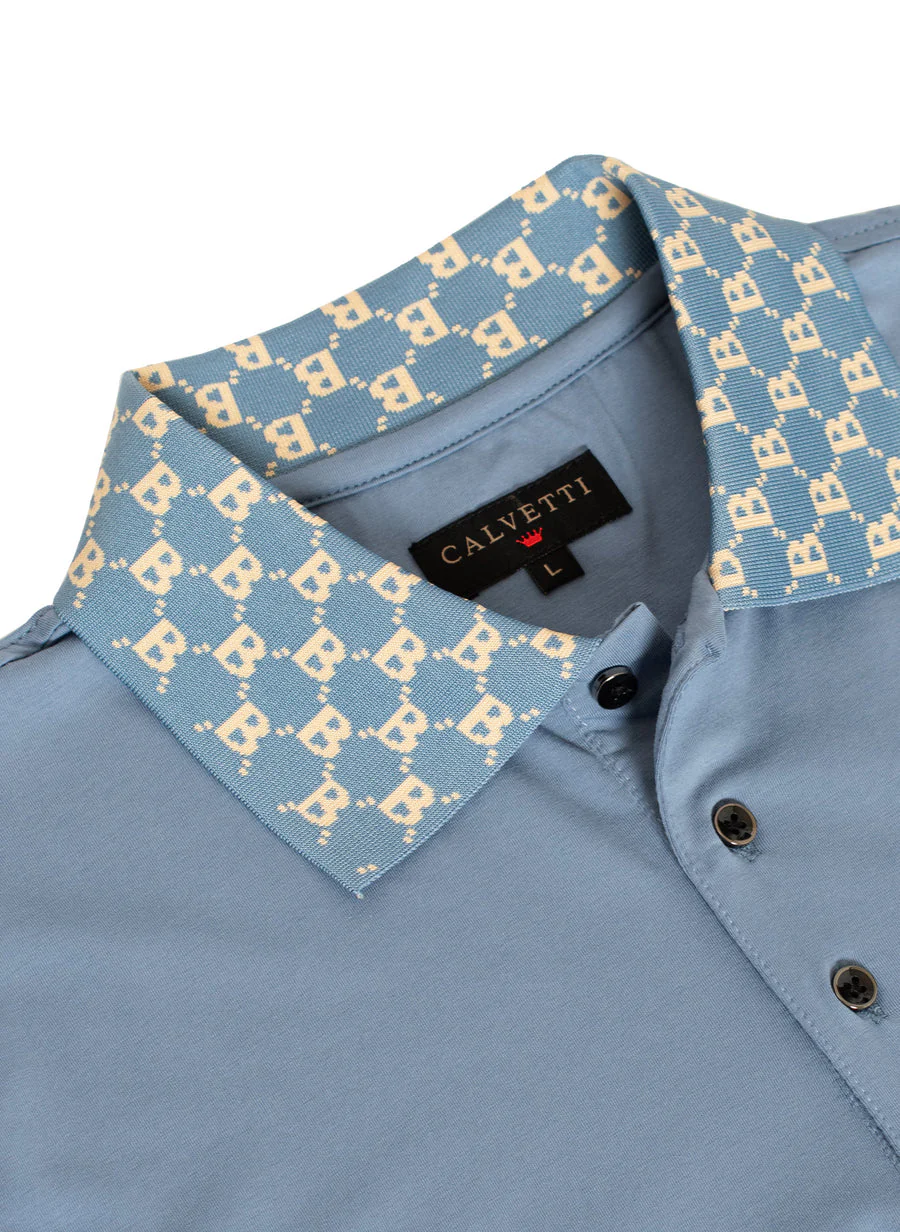 MEN'S COTTON/POLY FANCY POLO SHIRTS-CS200-202 - Image 2