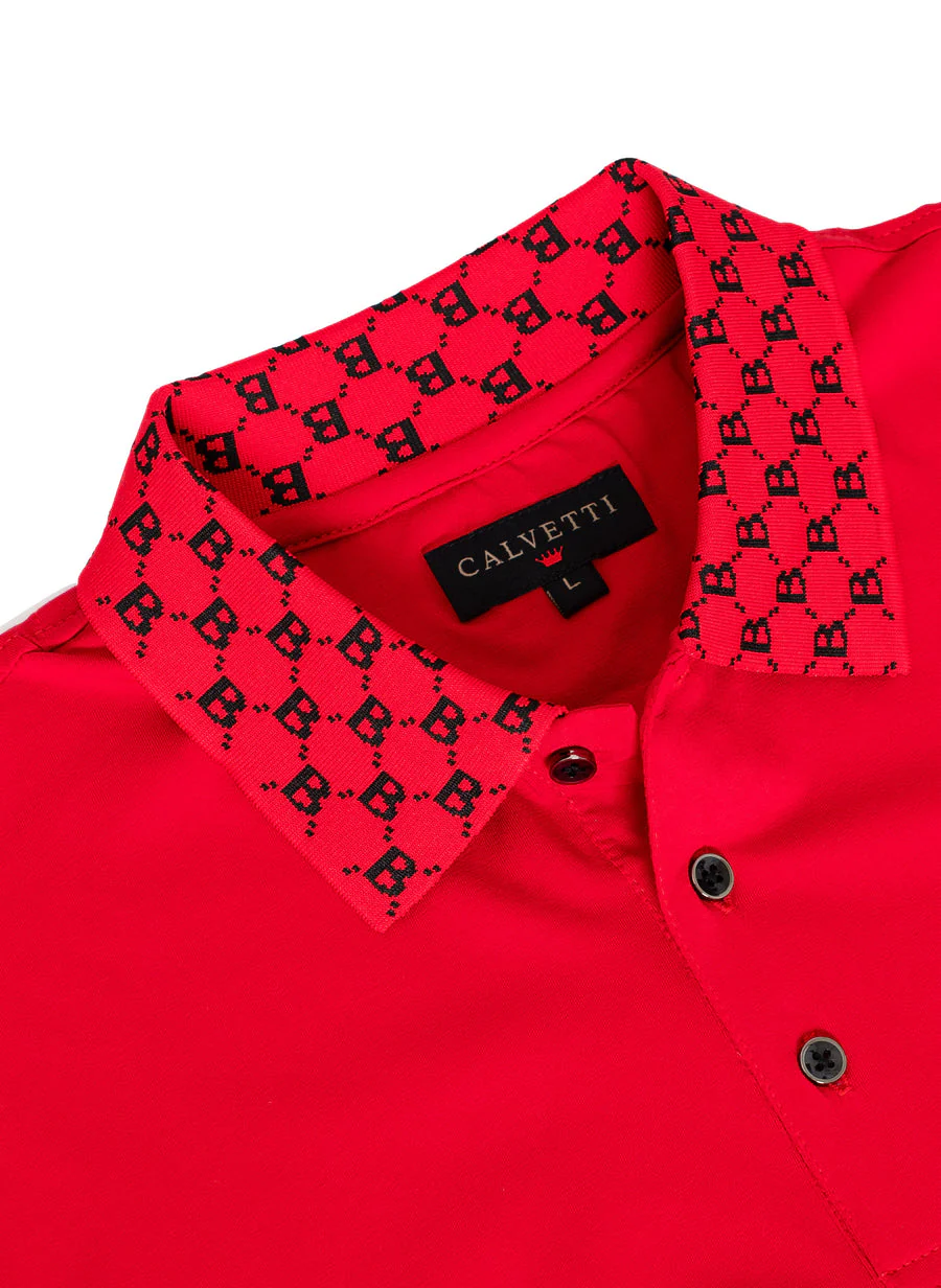 MEN'S COTTON/POLY FANCY POLO SHIRTS-CS200-204 - Image 2