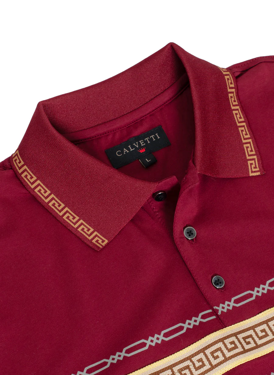 MEN'S COTTON/POLY FANCY POLO SHIRTS-CS200-205 - Image 2