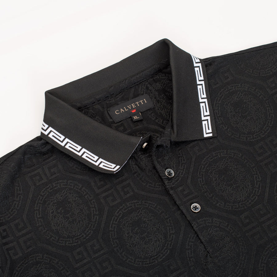 MEN'S COTTON/POLY FANCY POLO SHIRTS-CS200-209 - Image 2