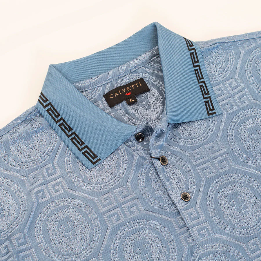 MEN'S COTTON/POLY FANCY POLO SHIRTS-CS200-212 - Image 2