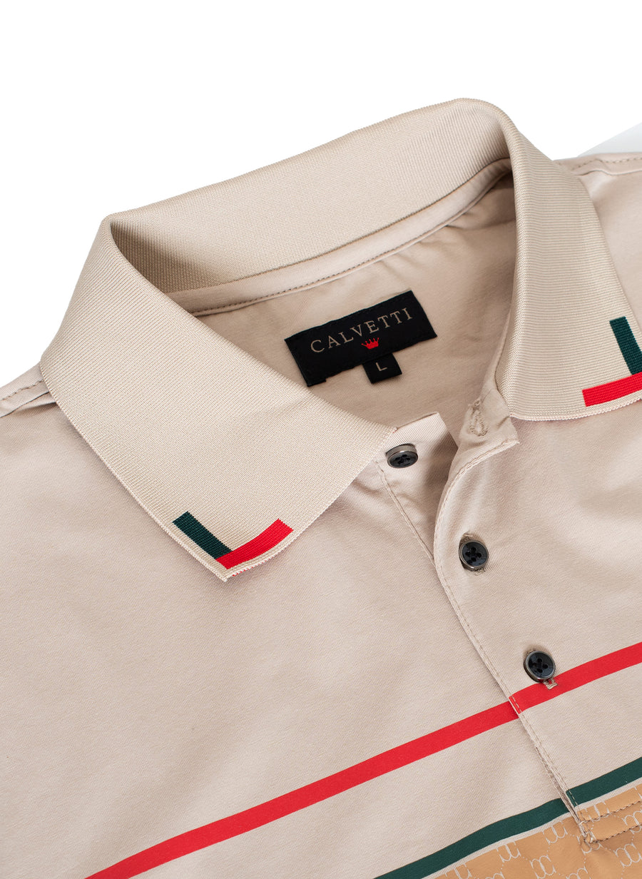 MEN'S COTTON/POLY FANCY POLO SHIRTS-CS200-213 - Image 2