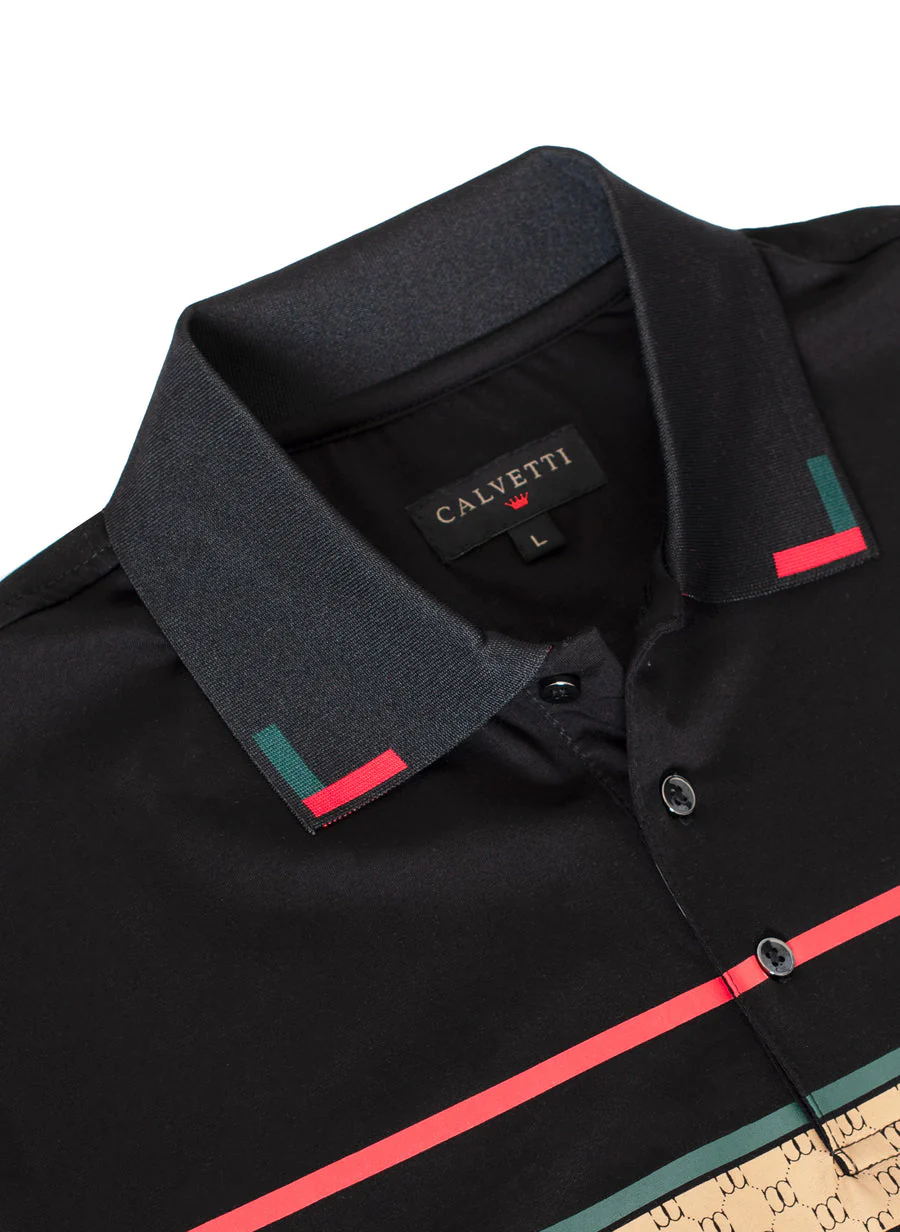 MEN'S COTTON/POLY FANCY POLO SHIRTS-CS200-214 - Image 2