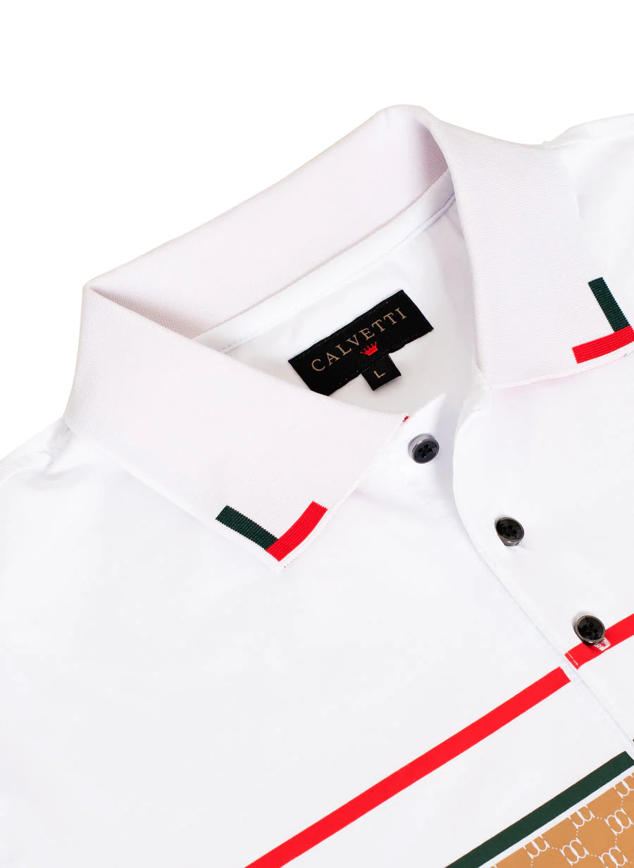 MEN'S COTTON/POLY FANCY POLO SHIRTS-CS200-216 - Image 2