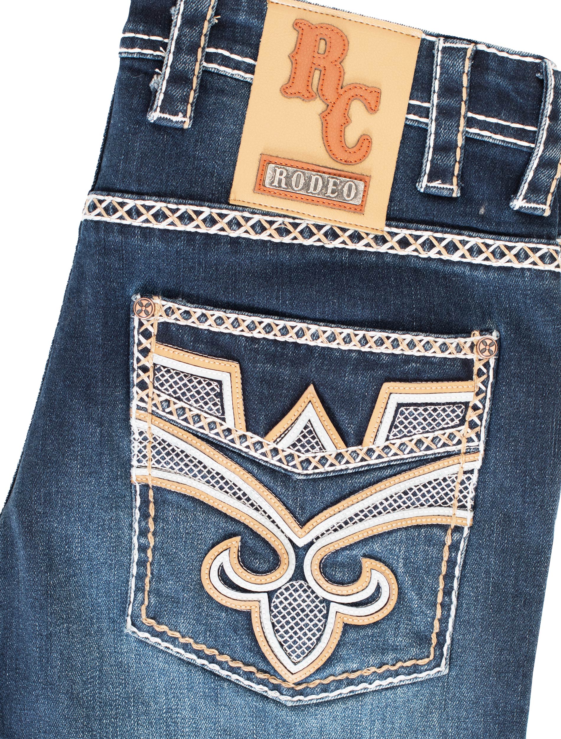 MEN'S COTTON/SPANDEX STRETCH FANCY SLIM STRAIGHT JEANS-RP500-501