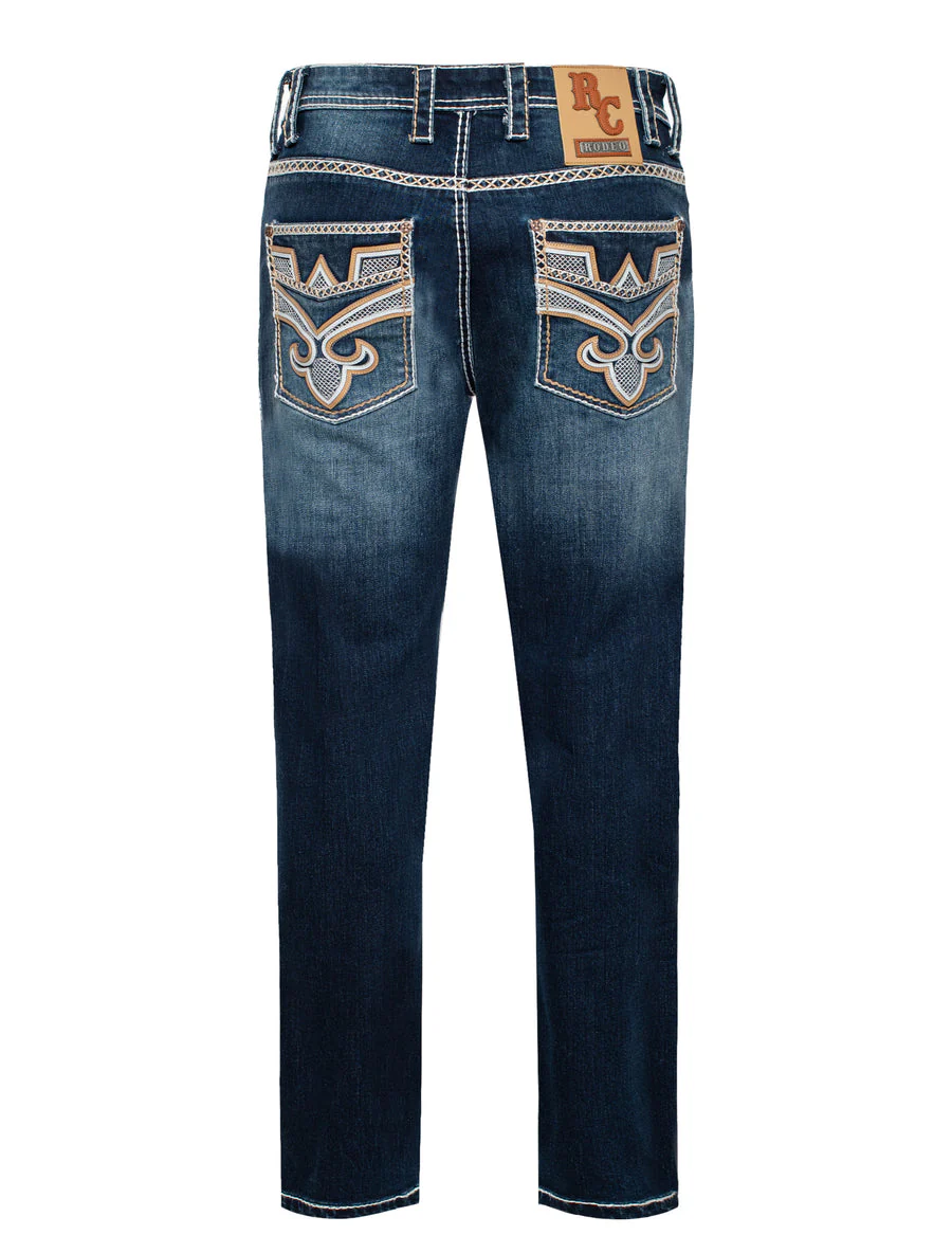 MEN'S COTTON/SPANDEX STRETCH FANCY SLIM STRAIGHT JEANS-RP500-501 - Image 2