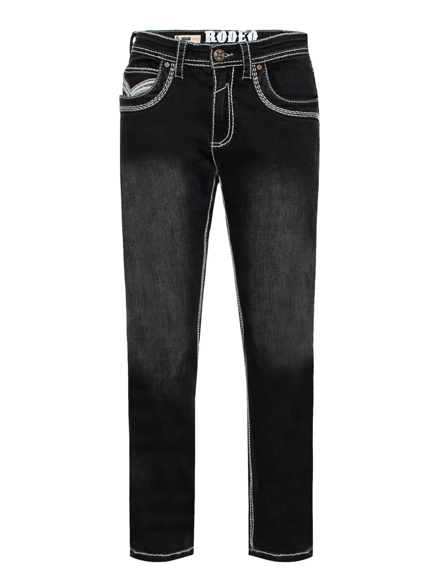 MEN'S COTTON/SPANDEX STRETCH FANCY SLIM STRAIGHT JEANS-RP500-502 - Image 3