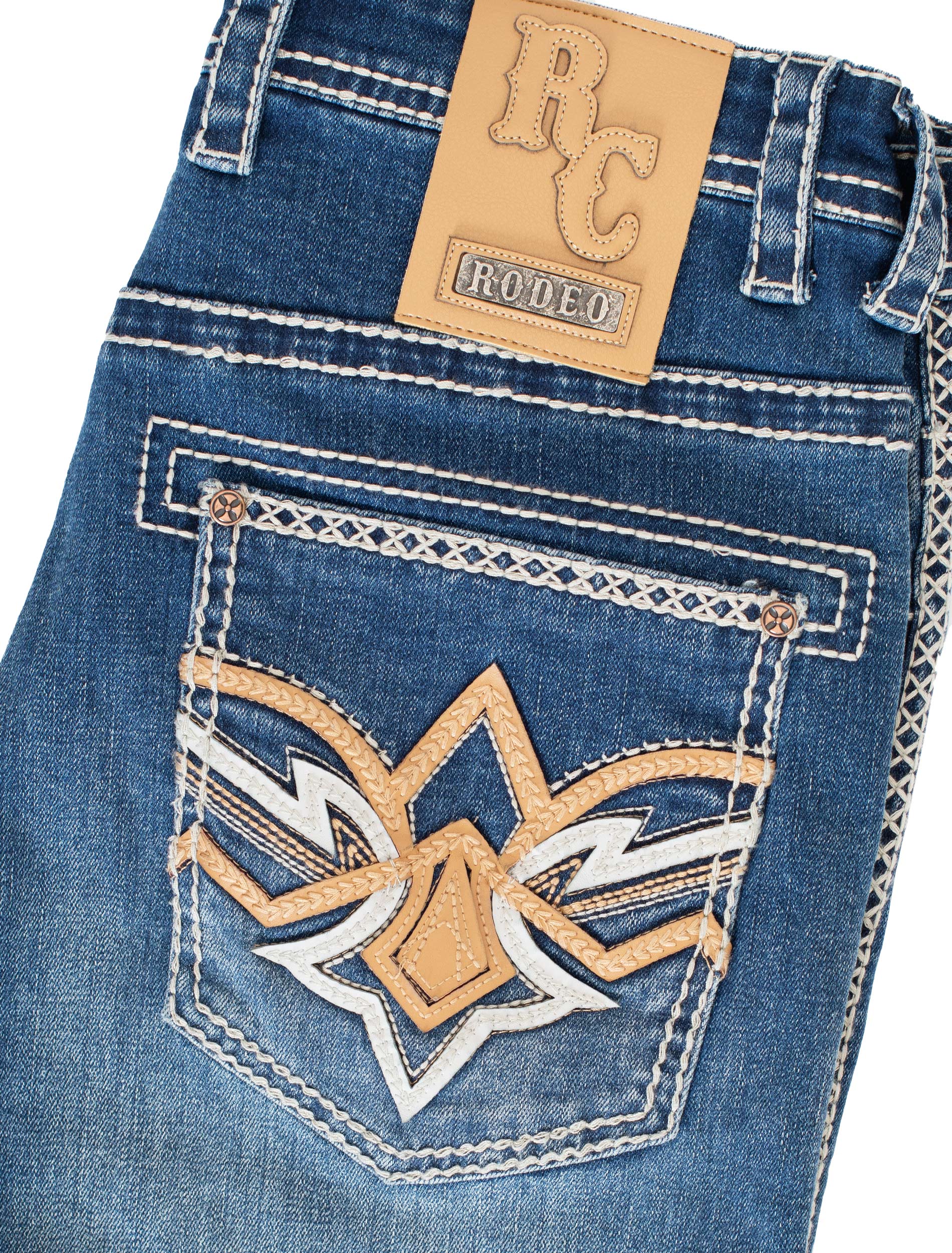 MEN'S COTTON/SPANDEX STRETCH FANCY SLIM STRAIGHT JEANS-RP500-505