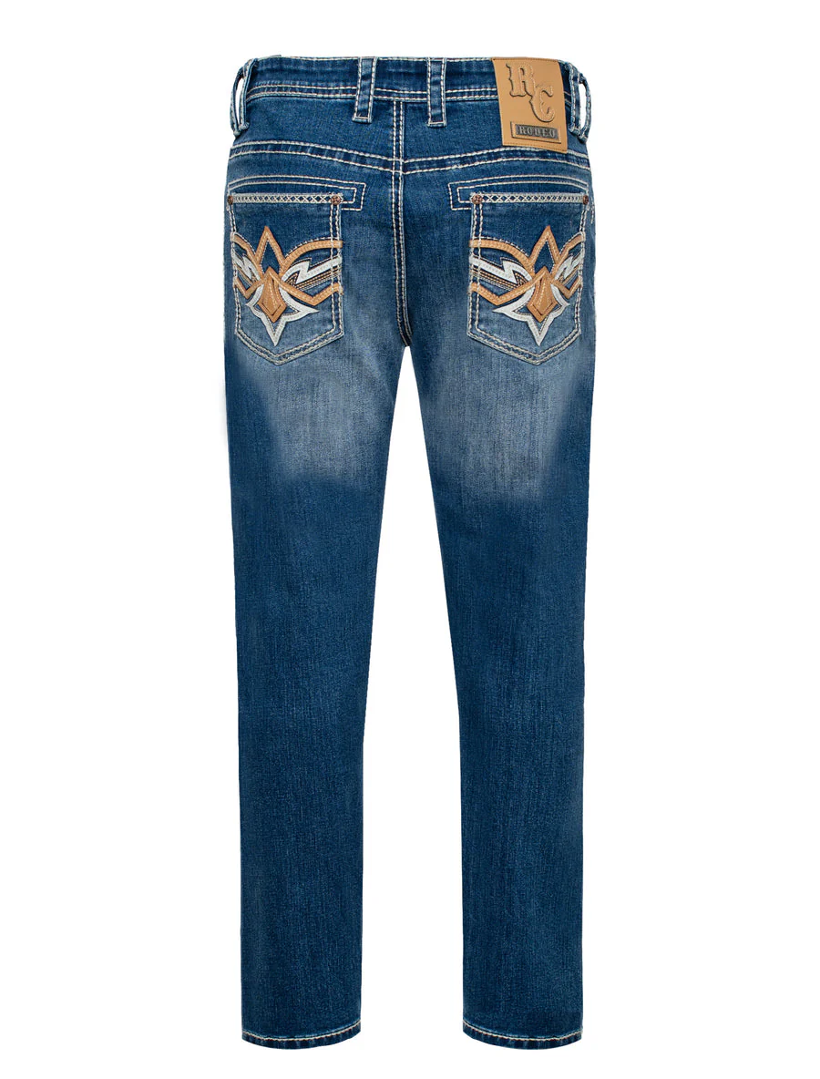 MEN'S COTTON/SPANDEX STRETCH FANCY SLIM STRAIGHT JEANS-RP500-505 - Image 3