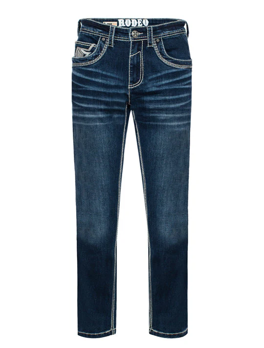 MEN'S COTTON/SPANDEX STRETCH FANCY SLIM STRAIGHT JEANS-RP500-506 - Image 2