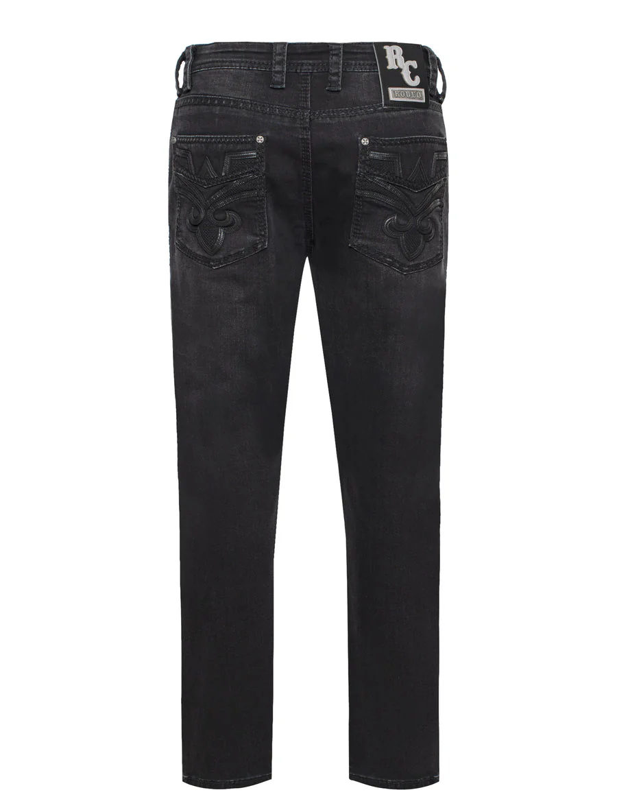 MEN'S COTTON/SPANDEX STRETCH FANCY SLIM STRAIGHT JEANS-RP500-511 - Image 3