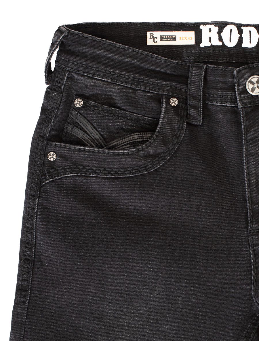MEN'S COTTON/SPANDEX STRETCH FANCY SLIM STRAIGHT JEANS-RP500-511 - Image 4
