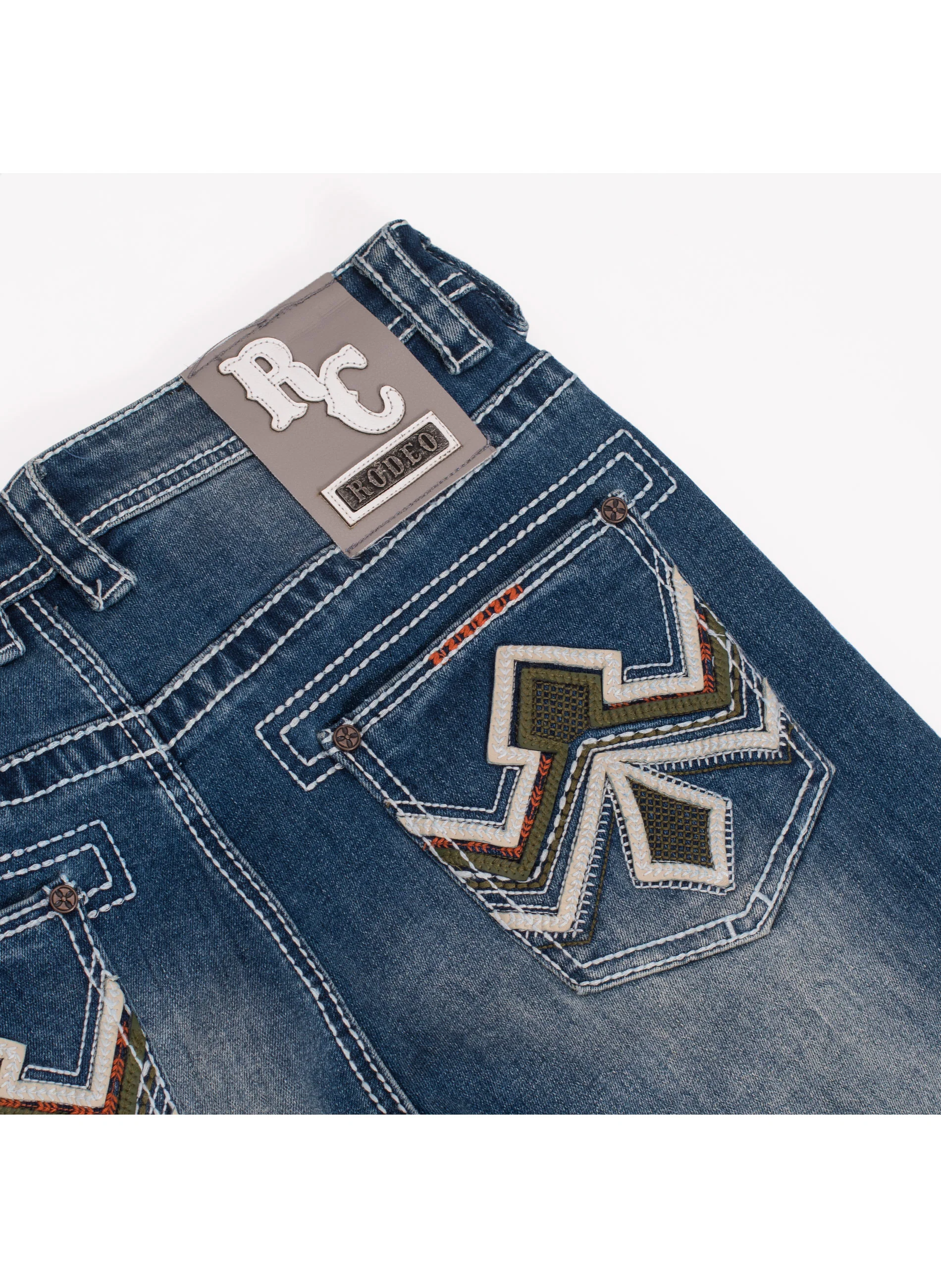 MEN'S COTTON/SPANDEX STRETCH FANCY SLIM STRAIGHT JEANS-RP500-514