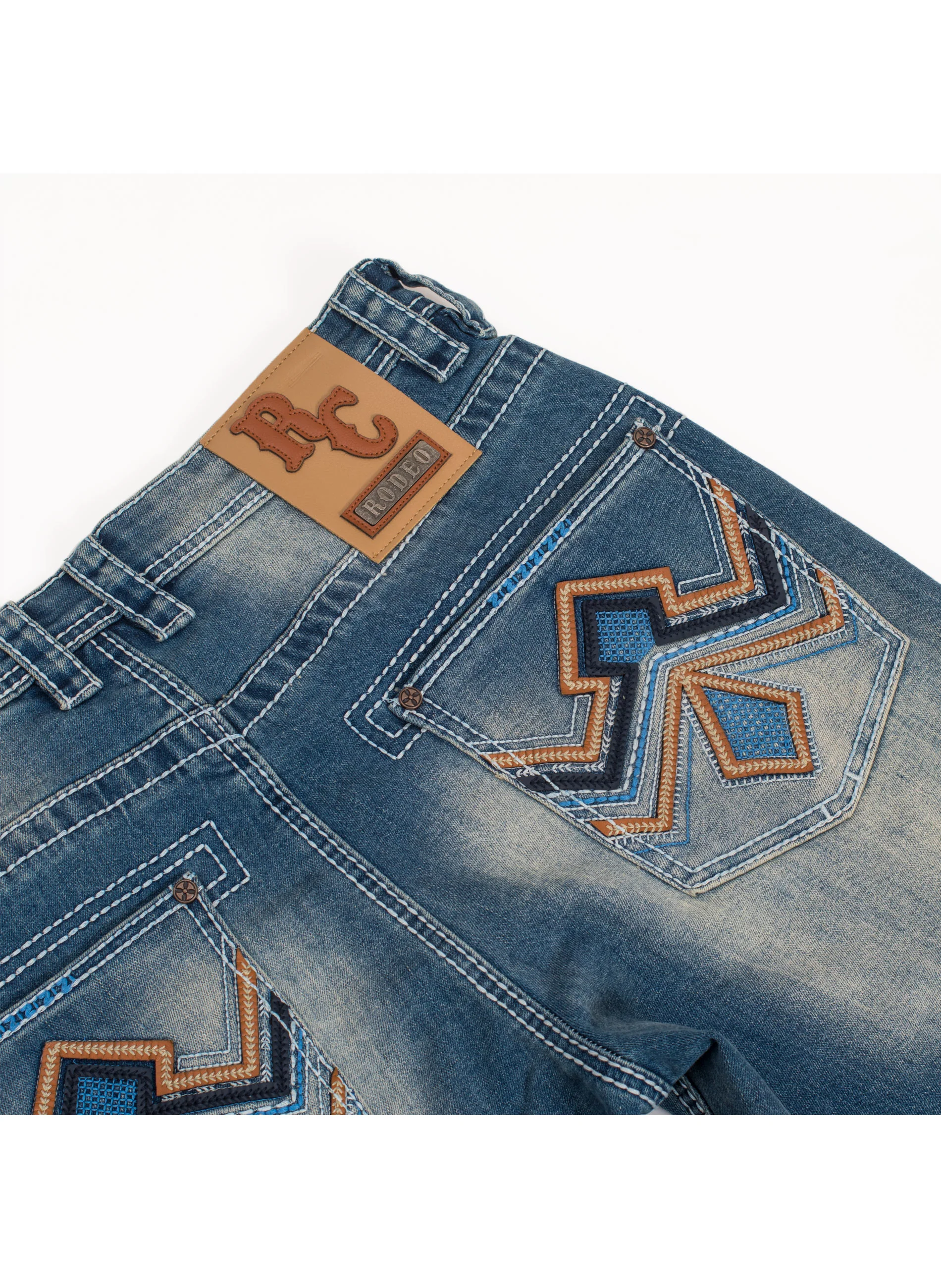 MEN'S COTTON/SPANDEX STRETCH FANCY SLIM STRAIGHT JEANS-RP500-515