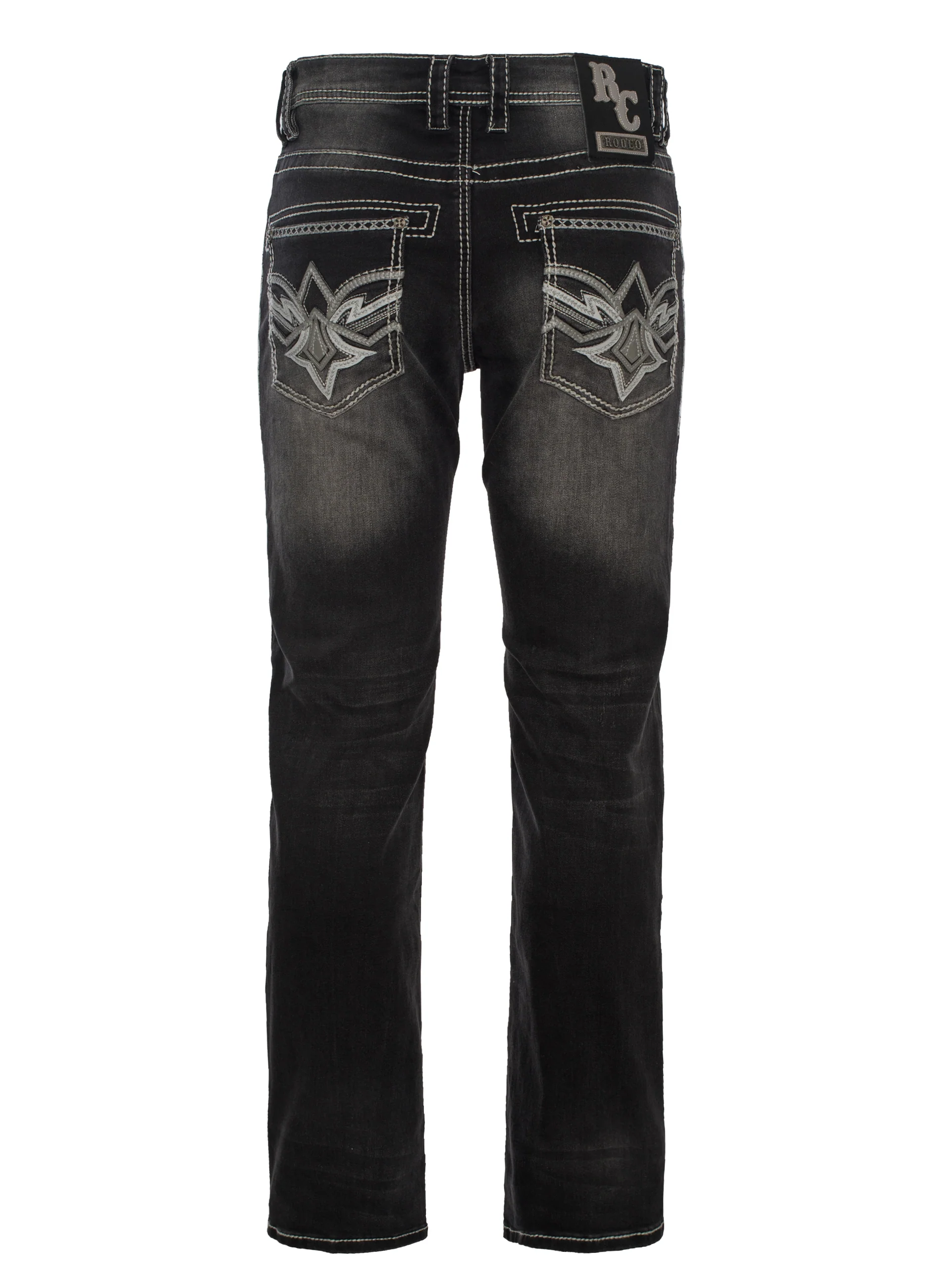 MEN'S COTTON/SPANDEX STRETCH FANCY SLIM STRAIGHT JEANS-RP500-516 - Image 3