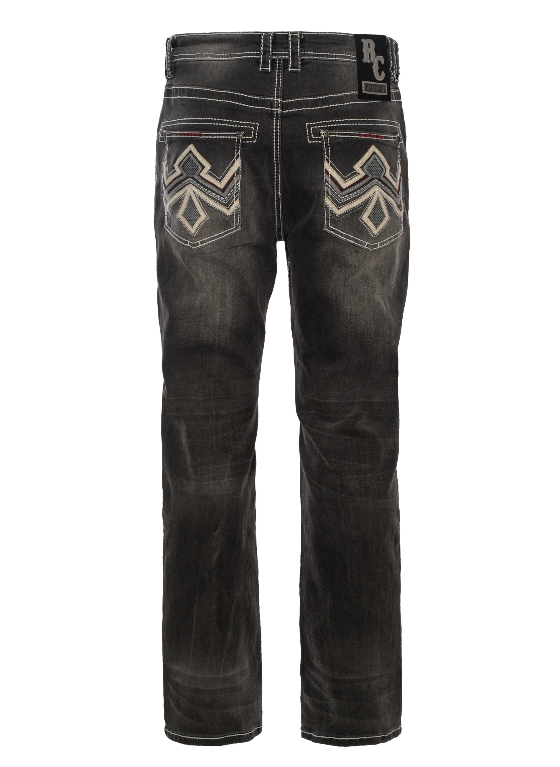 MEN'S COTTON/SPANDEX STRETCH FANCY SLIM STRAIGHT JEANS-RP500-518 - Image 3
