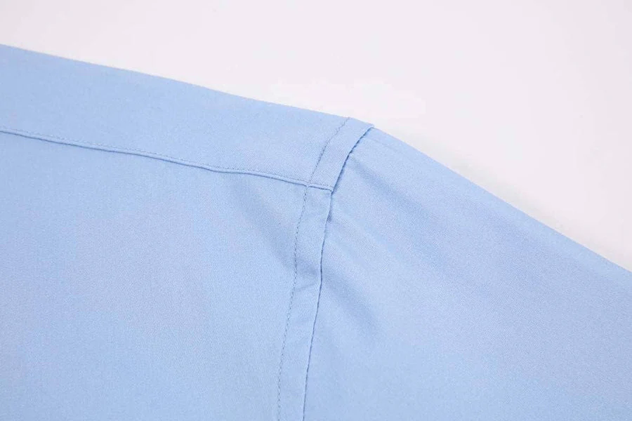Calvetti Mens Dress Shirts Wrinkle Free Regular Long Sleeve Shirts - LIGHT BLUE - Image 2