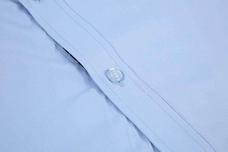 Calvetti Mens Dress Shirts Wrinkle Free Regular Long Sleeve Shirts - LIGHT BLUE - Image 3