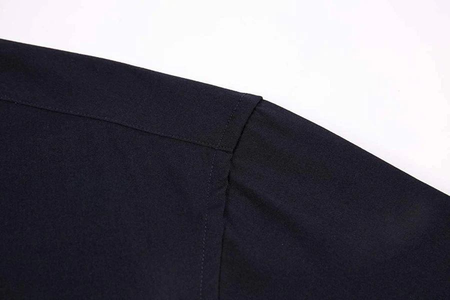 Calvetti Mens Dress Shirts Wrinkle Free Regular Long Sleeve Shirts - NAVY - Image 4