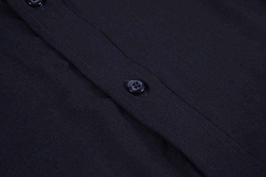 Calvetti Mens Dress Shirts Wrinkle Free Regular Long Sleeve Shirts - NAVY - Image 5