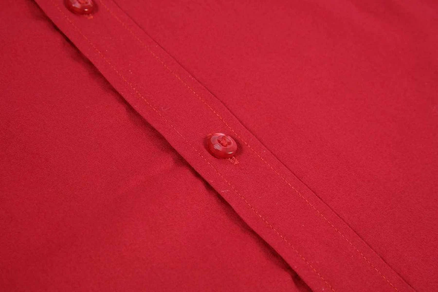 Calvetti Mens Dress Shirts Wrinkle Free Regular Long Sleeve Shirts - RED - Image 2