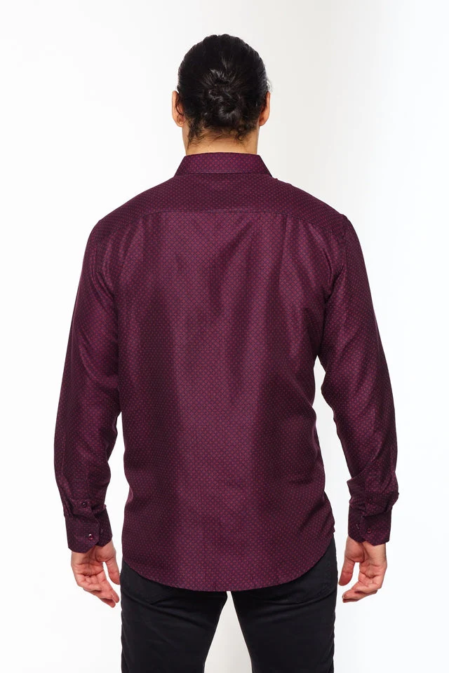 Mens Long Sleeve Printed Casual Button-Down Shirts HLS2004-112 - Image 4