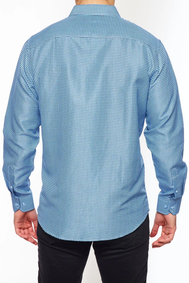Mens Long Sleeve Printed Casual Button-Down Shirts HLS2004-115 - Image 2