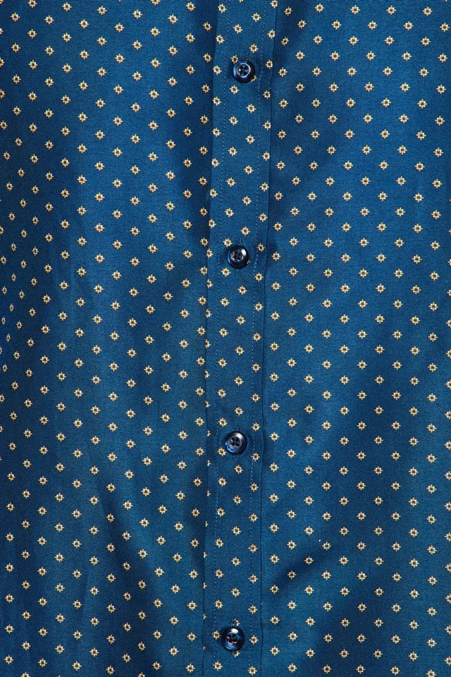 Mens Long Sleeve Printed Casual Button-Down Shirts HLS2004-118 - Image 4