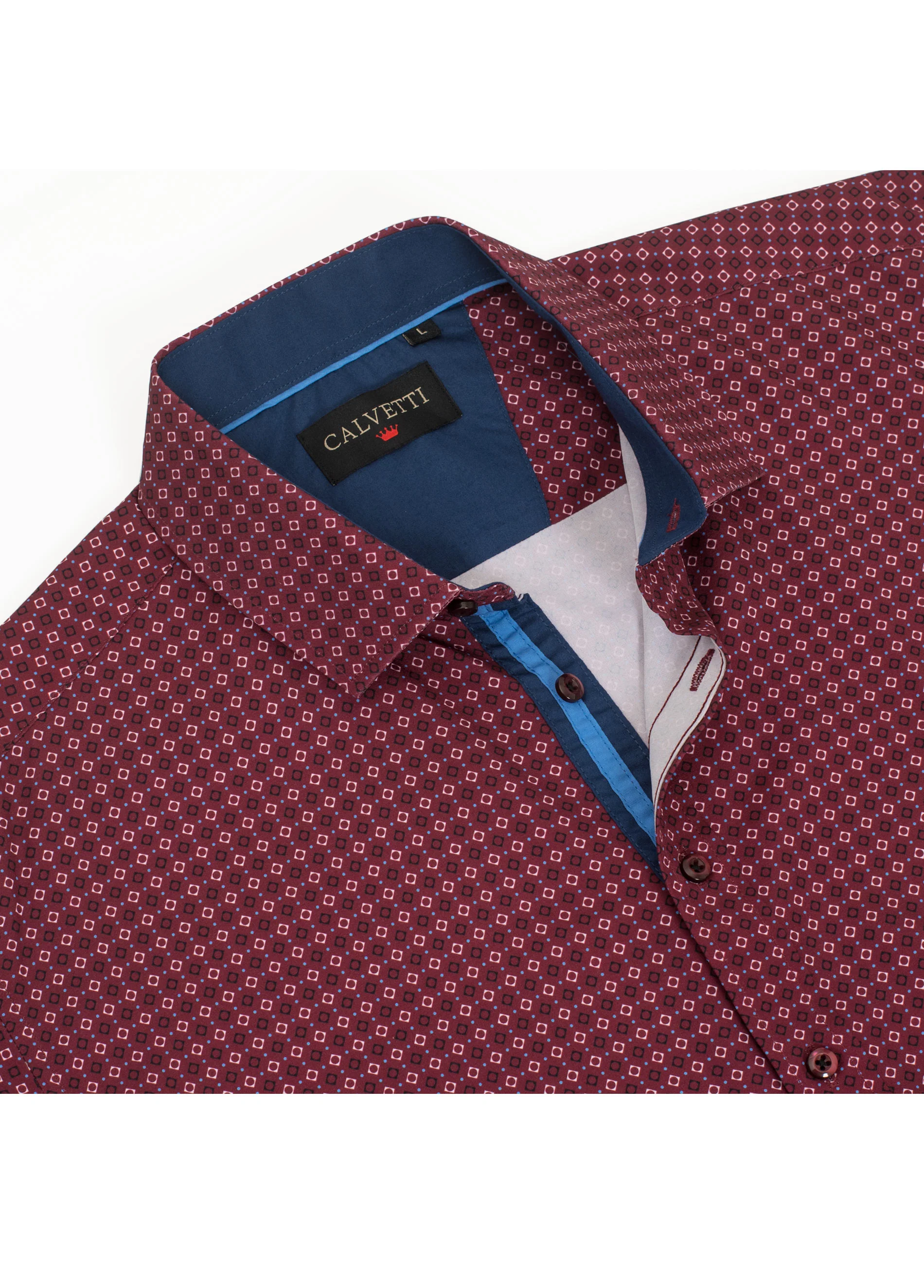 Mens Long Sleeve Printed Casual Button-Down Shirts HLS2004-130 - Image 3