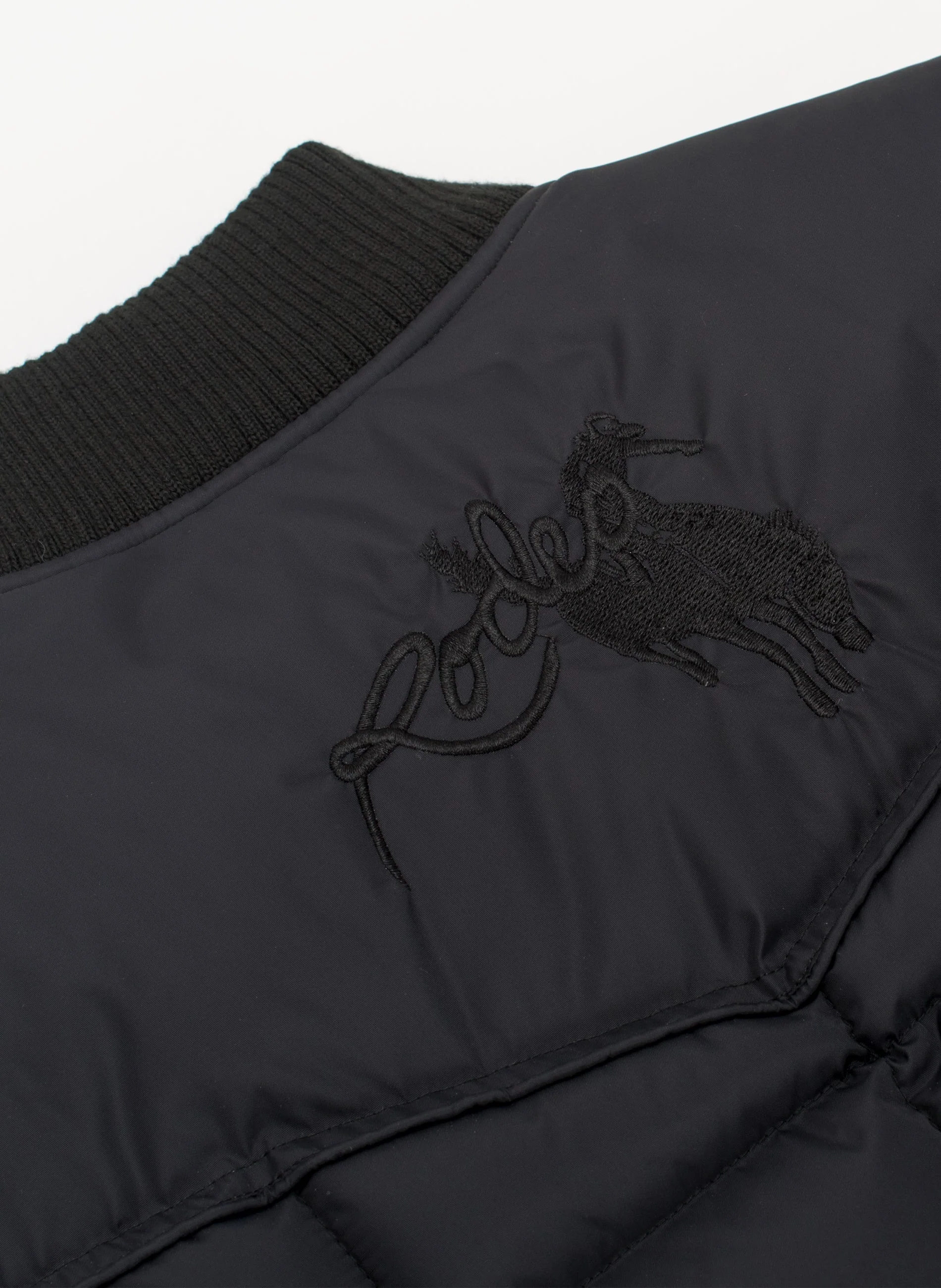 Men's Nylon Quilted Sleeveless Vest With Embroidery-NV629/EMB-Black - Image 3