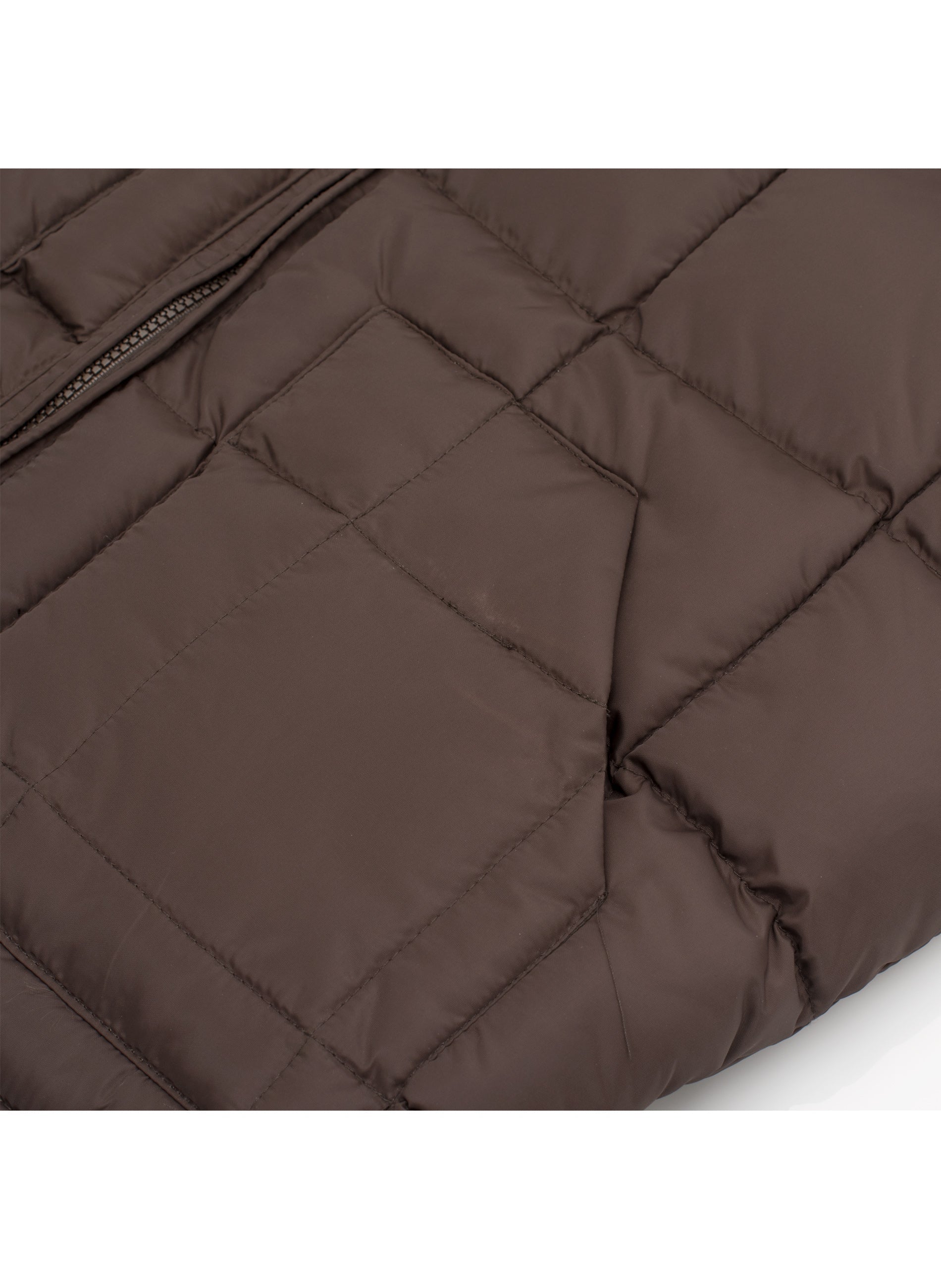 Men's Nylon Quilted Sleeveless Vest With Embroidery-NV629/EMB-BROWN - Image 3