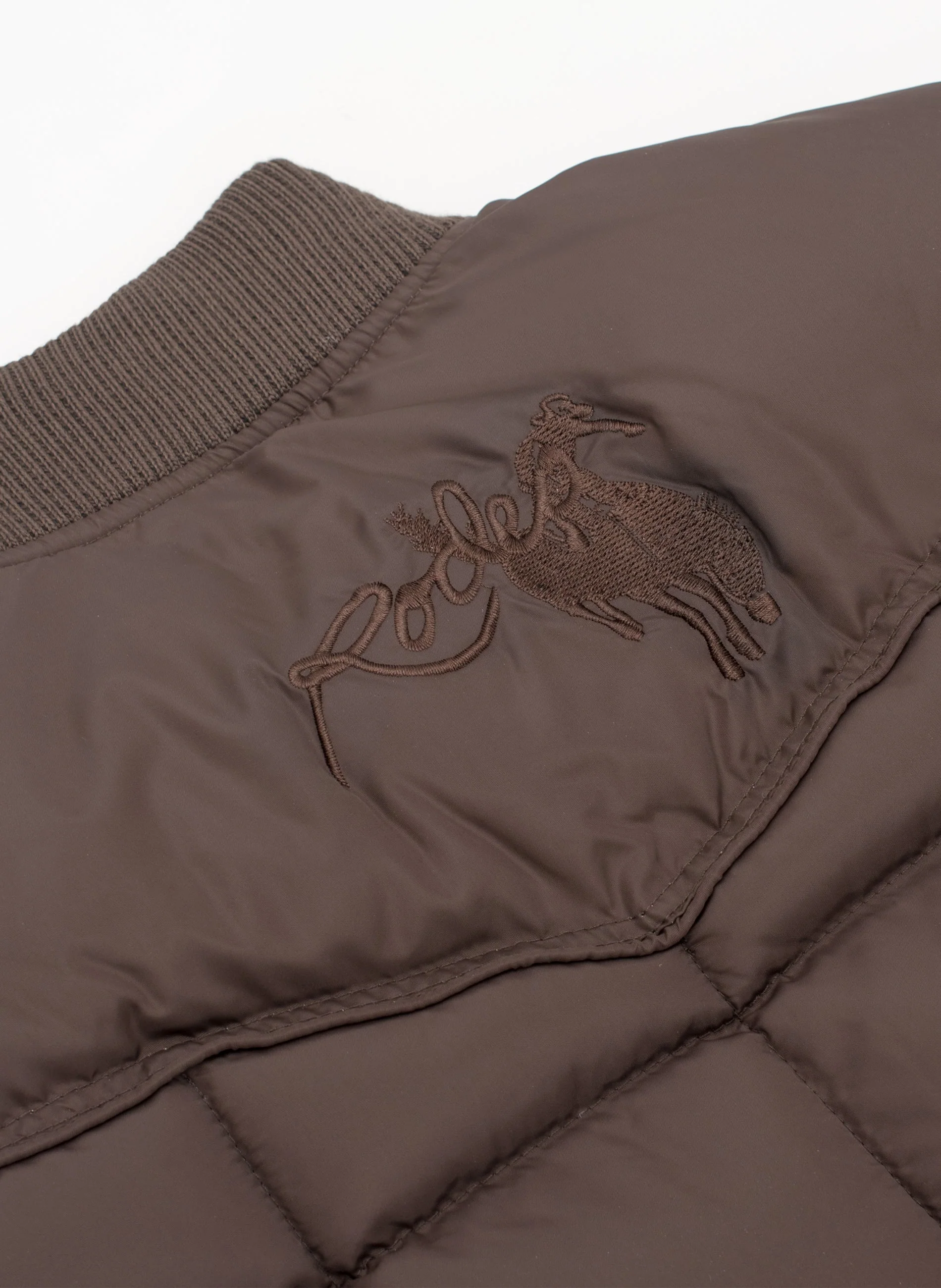 Men's Nylon Quilted Sleeveless Vest With Embroidery-NV629/EMB-BROWN - Image 4