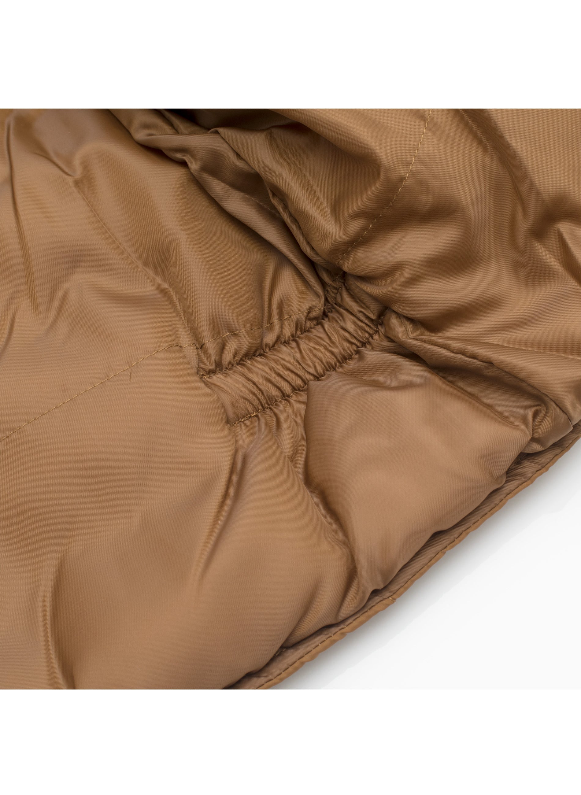 Men's Nylon Quilted Sleeveless Vest With Embroidery-NV629/EMB-COGNAC - Image 3