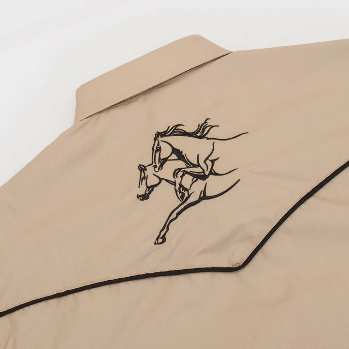 Men's Poly/Cotton L/S Horse Embroidery Western Shirts-PS560L-503 - Image 3