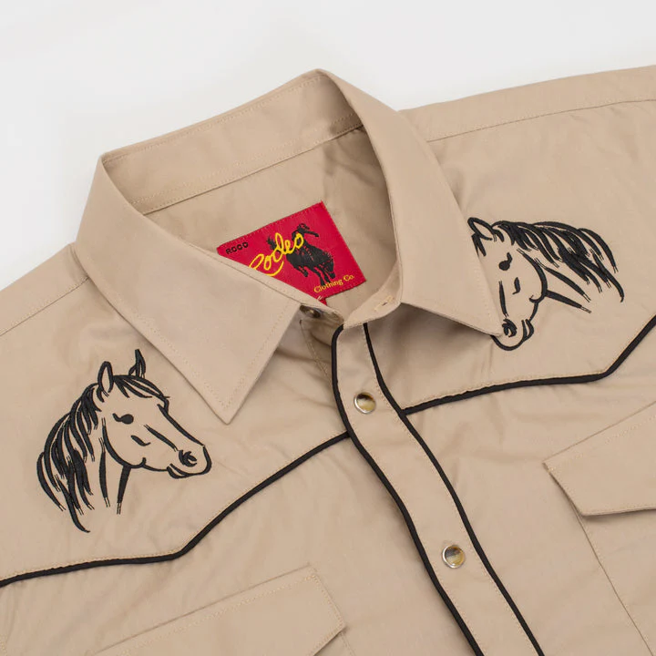 Men's Poly/Cotton L/S Horse Embroidery Western Shirts-PS560L-503 - Image 4